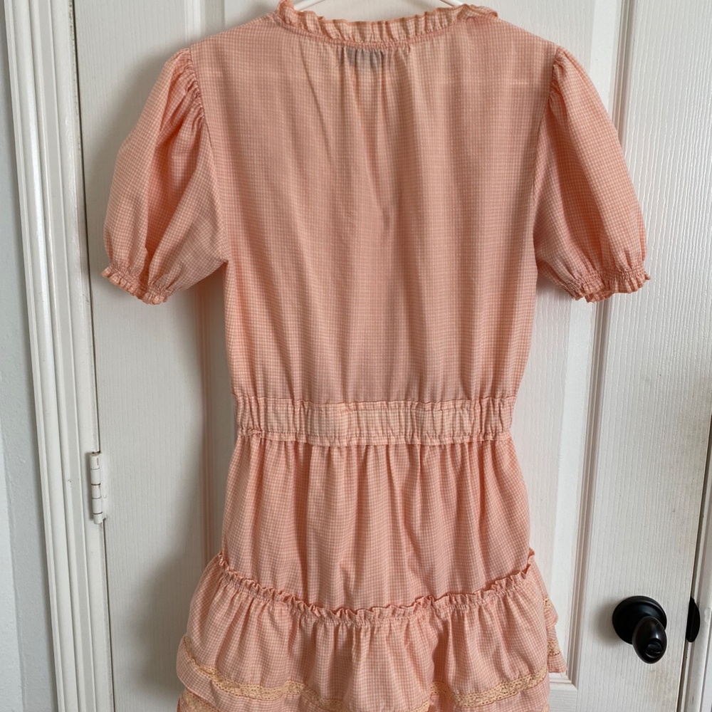 Peach Ruffle Mini Dress - Picture 2 of 2